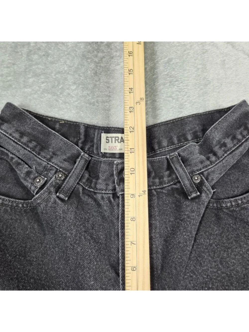 Levis 505 Jeans Mens 33X30 Black Straight Regular Fit 100% Cotton Denim Y2K